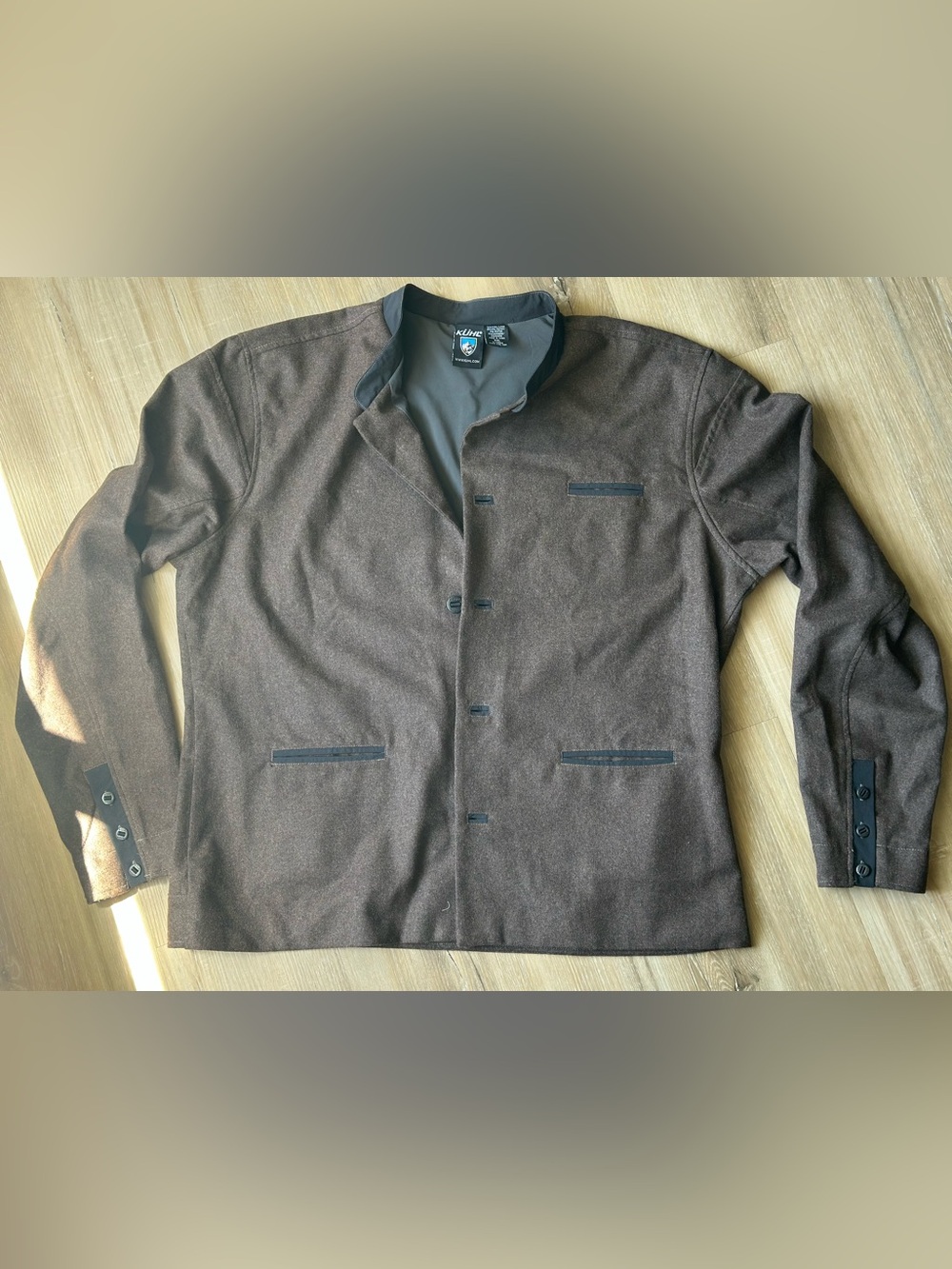 KÜHL Men's Wool Blend Mandarin Collar Jacket Brown Size XXL